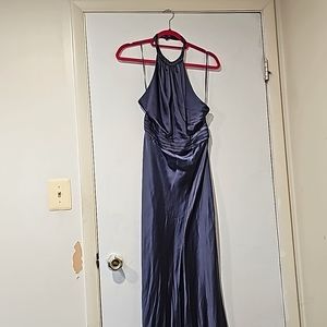 Slate blue satin gown